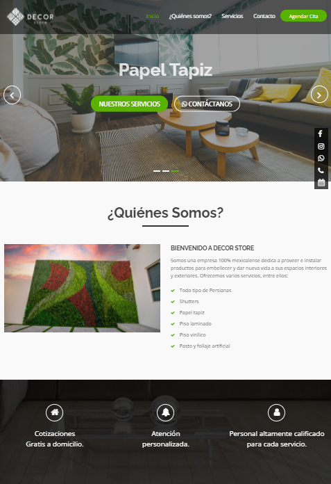 Sitio web de Decor Store